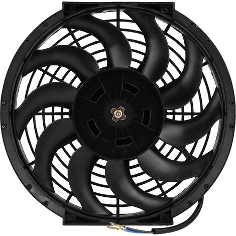 Ventilateur électrique de refroidissement moteur 12V, 12 pouces, universel, plat, poussé/tiré, avec kit de montage (1/5)