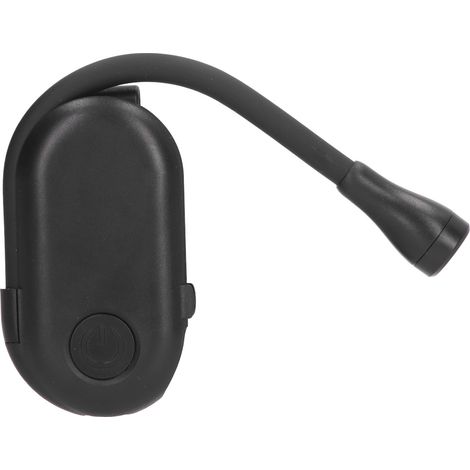 Lampe de lecture rechargeable USB, 3 couleurs, niveaux de luminosité réglables, pince flexible, veilleuse pour livres, noire (1/5)