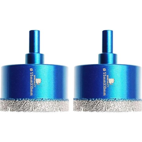 Lot de 2 couronnes diamant 55mm pour carrelage, granit, marbre (1/5)