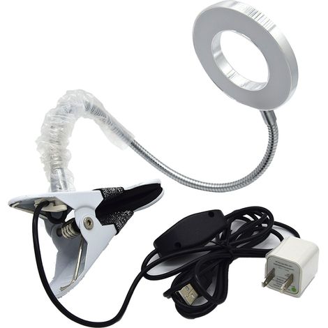 Lampe LED USB pliable 2 couleurs, flexible protection oculaire portable avec pince, pour salon de beauté (1/5)