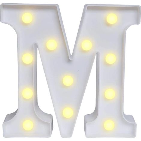 Lettere luminose a led alfabeto M luminoso per decorazione casa compleanni nozze festa bar eventi luce calda (1/5)