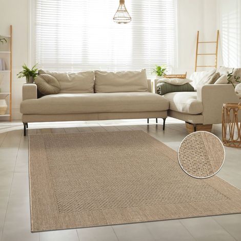 Tapis extérieur 120x170 cm – Aspect sisal uni beige – Résistant aux intempéries et UV – Facile à nettoyer – Certifié STANDARD 100 by OEKO-TEX® (1/5)
