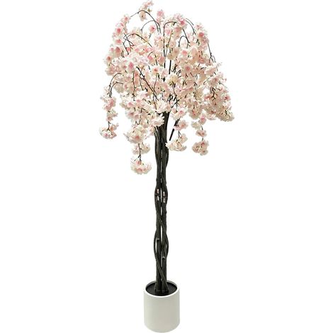 Ciliegio artificiale, design realistico, nessuna manutenzione, rosa chiaro B - 150 cm (1/2)