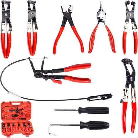 Schlauchklemmenzangen Schlauchschellenzangen Bowdenzug Satz Rot (1/5)