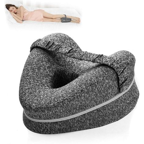 Oreiller ergonomique pour dormir sur le côté, oreiller en mousse à mémoire de forme pour les genoux avec sangle.-AquaForge (1/4)