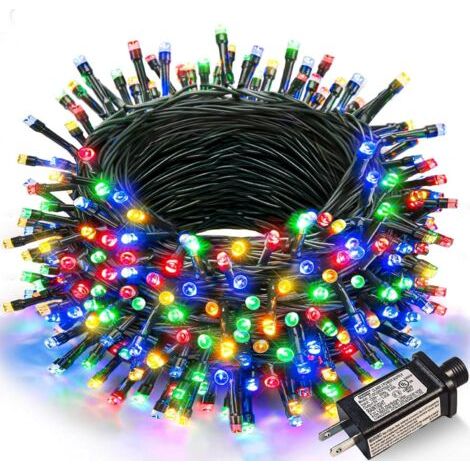 BUNTHAUS 50 m lange LED-Lichterkette für den Außenbereich, 500 mehrfarbige LEDs mit Stecker für Weihnachten, Hochzeiten, Partys, Haus und Garten