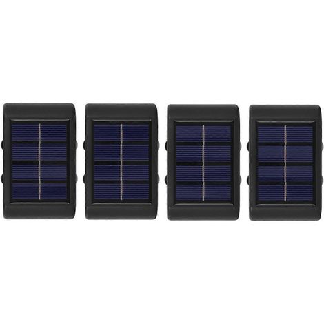 Lot de 4 lampes murales solaires d'extérieur étanches à énergie solaire, D-- (1/5)