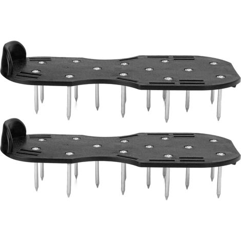 Chaussures à pointes pour gazon, à boucle triangulaire, pour aérateur et scarificateur de jardin, noires (1/5)