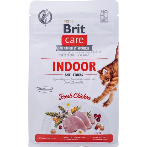 BRIT Care Grain-Free Adult Indoor Anti-Stress - nourriture sèche pour chat - 400 g (1/4)