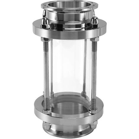 Voyant de niveau en ligne avec extrémité à pince, voyant de niveau sanitaire droit Flow en acier inoxydable SUS316, type Tri Clamp 2 pouces (diamètre extérieur du tuyau d'écoulement : 51 mm) (1/5)