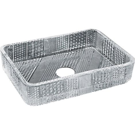 Sapho Beauty - Lavabo pour plan de travail, 445x330 mm, sans trop-plein, verre clair TY227 (1/5)