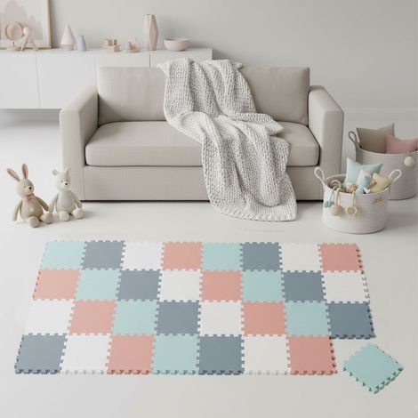 36 Pièces Tapis de Sol Bébé 30x30 Tapis Mousse Bebe Tapis de Jeux Enfant Pliable