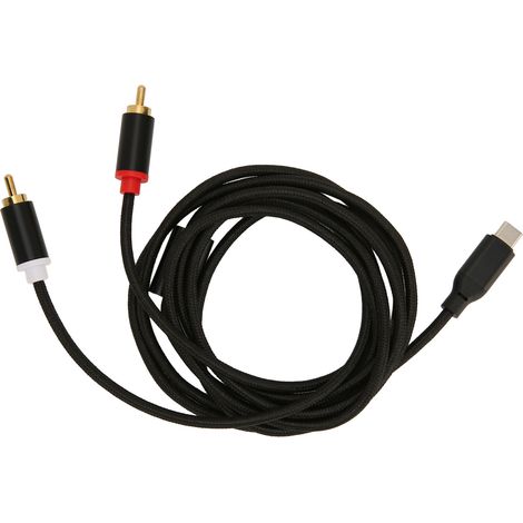 Câble Adaptateur Audio Type C vers 2 RCA Mâle Doré Haute Fidélité pour Enceintes Voiture Téléphone Tablette 1m (1/5)