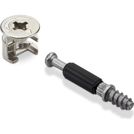 50 pièces Connecteur de Meubles Pièce de Raccordement de Meubles Roue Excentrique RASTEX 15 (Ø 15 mm) et cheville Twister DU 232 T (M6 x 11 mm) Ferrure d'assemblage à excentrique de (1/3)