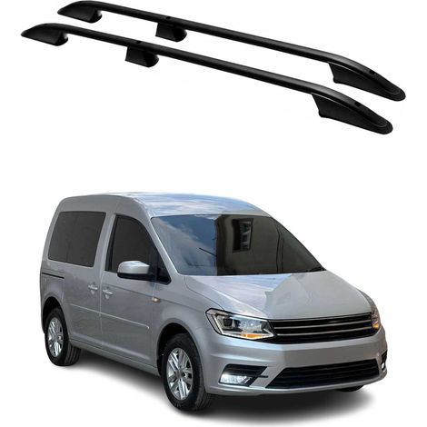 OMAC Barres de Toit longitudinales pour VW Caddy 2020-2026 L1 Aluminium Noir (1/5)