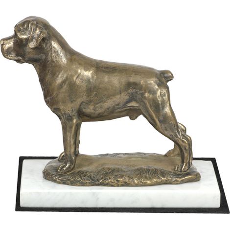 Rottweiler - une statuette de chien, une figure sur marbre blanc, un trophée pour une exposition canine par Art-Dog (1/5)