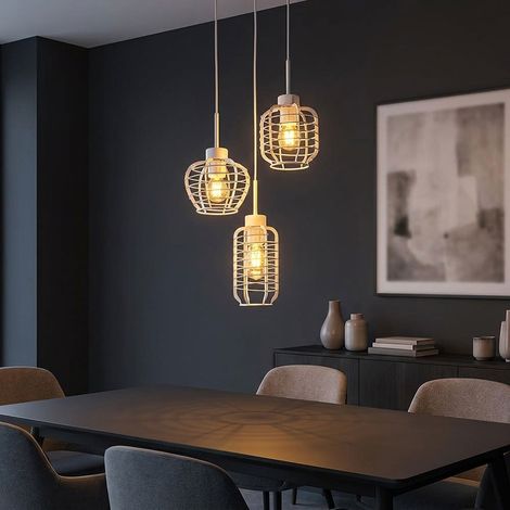 Pendelleuchte Deckenlampe Hängeleuchte Aluminiumstäbe höhenverstellbar H 120 cm (1/5)