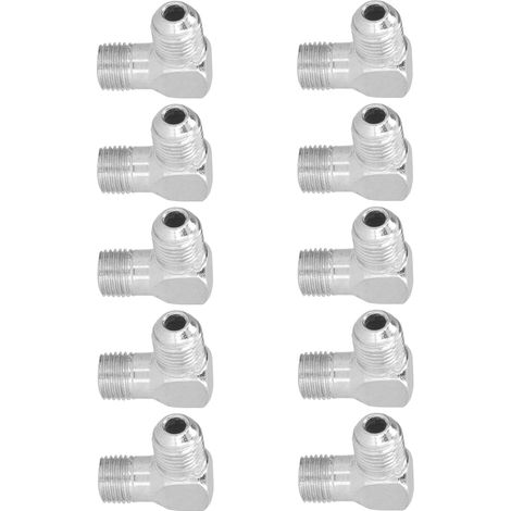 10 coudes en fer blanc 1/4 14 mm, durables, pour compresseur d'air (version étendue), accessoires de pompe à air pour stockage à long terme (10 pièces). (1/5)