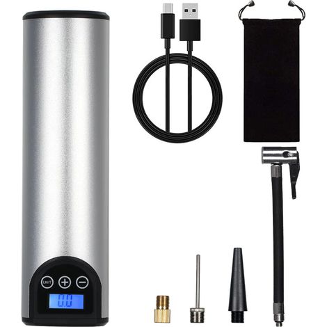 Bomba aire 12V 150PSI inflador neumáticos portátil – Compresor recargable 2000mAh con manómetro y LED (1/5)
