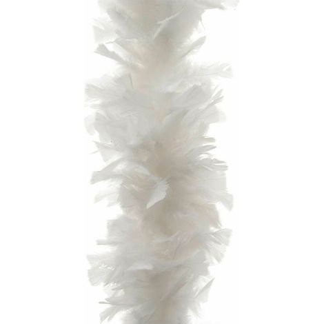 Ghirlanda boa di piume bianco addobbi decorazioni natalizie per albero di natale cm 180 molto bello e ricco (1/3)