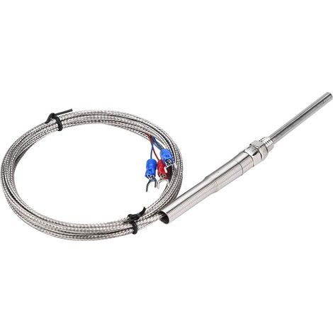 Termocoppia PT100 – filettatura M8 – resistenza al platino – sonda da 50 mm – sensore industriale – 2 metri