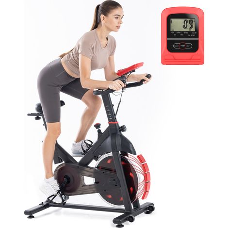 Vélo d'appartement d'intérieur - Volant d'Inertie 10 KG - Rattantree Exercice de fitness à domicile - Avec siège et guidon réglables - Résistance réglable - Max Charge: 120 kg