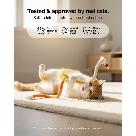 Natural Catnip Chew Rope for Cats – Pack of 3 (27 Inches Each) Includes Refillable Catnip Pouch Interactive Cat Toys for Indoor Cats & Kittens Stress Relief, Dental Health & Enrichment Play