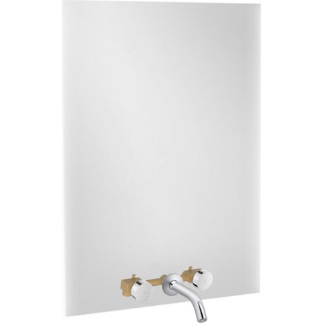 Espejo 3 agujeros 80 cm + mezclador lavabo 3 agujeros empotrado JACOB DELAFON Grands Boulevards cromo