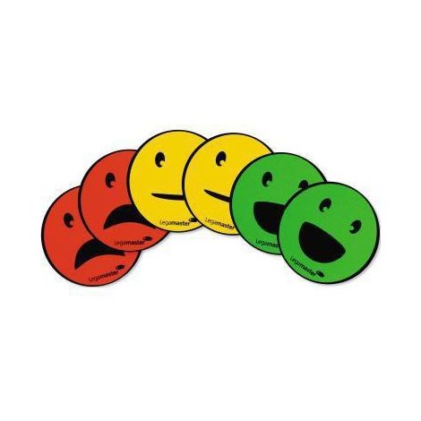 Émoticônes magnétiques pour tableaux magnétiques Ø 5 cm assortiment 2x3 pièces coloris vert. jaune et rouge - LEGAMASTER BVBA (1/3)