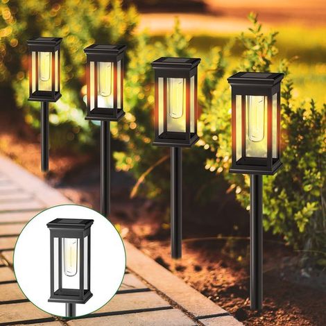 Spot solaire encastré carré - éclairage de jardin - Capteur de lumière automatique - Conception étanche - Panneau solaire monocristallin (1/4)