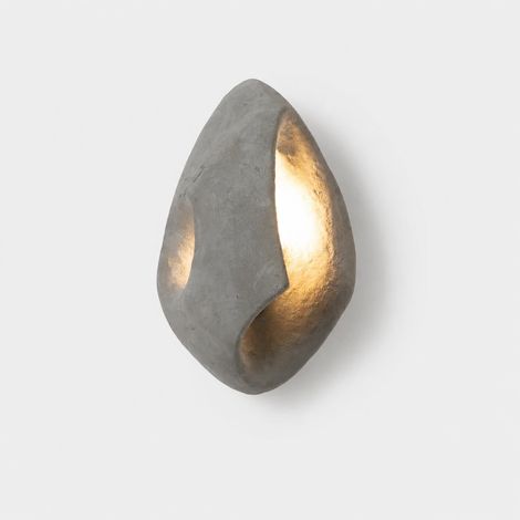Aplique De Pared Cemento "GEODE" - Diseño Orgánico - 1xG9