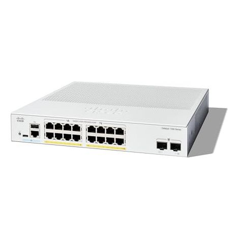 Commutateur administrable Cisco Catalyst 1300-16P-2G, 16 Ports GE, PoE, Ports SFP 2x1GE, Garantie limitée à Vie (C1300-16P-2G)