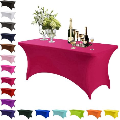 Spandex Stretch Tischdecke Weinrot 120x60cm, elastisch, waschbar, knitterfrei