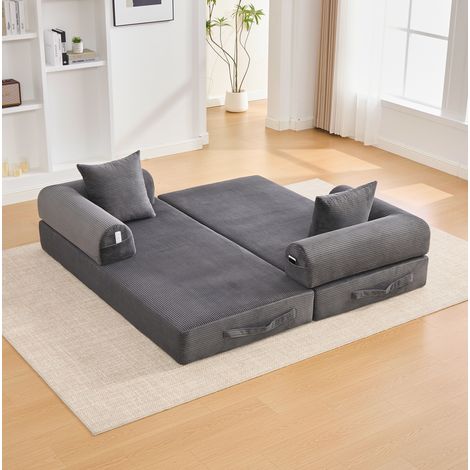 Sofá modular salón con tres cojines gris oscuro OKMYHOME (1/5)