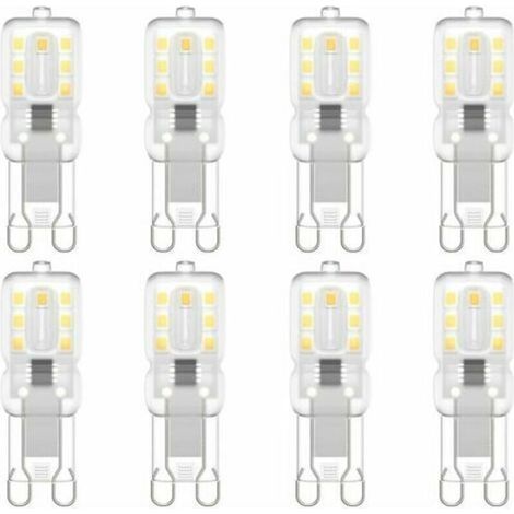 Lot de 8 ampoules LED G9, G9 LED 220 V Blanc naturel 5500 K 3 W équivalent halogène 30 W [Classe énergétique E] (1/4)