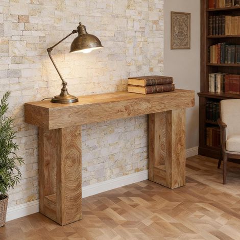 Tavolo consolle in legno stile rustico 160 cm OKMYHOME (1/5)
