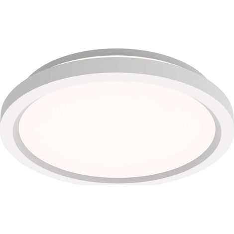 Plafonnier LED avec télécommande, Rond, 30 cm, Lumière blanche réglable et dimmable, Idéal pour le salon ou la chambre, Sans scintillement ni éblouissement, Design moderne, Blanc (1/5)