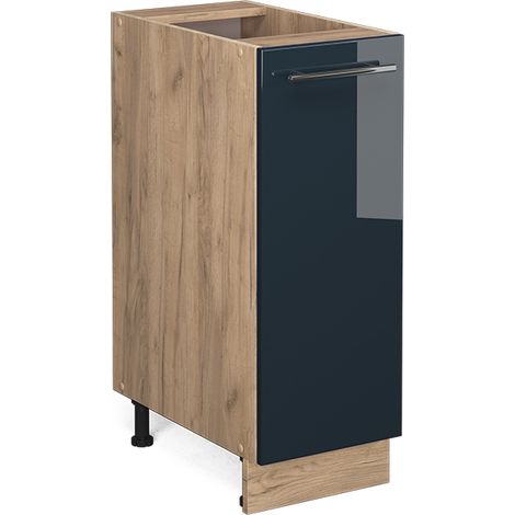 Meuble de cuisine Fame-Line, Bleu foncé brillant, 30 cm sans plan de travail, Vicco (1/5)