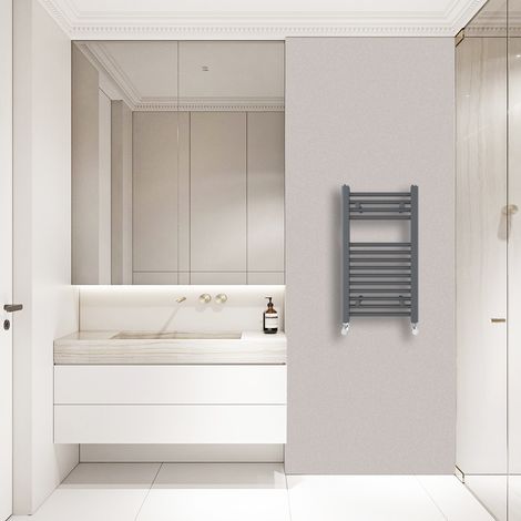 WarmeHaus Heated Straight Towel Radiator Anthracite 700x400mm (1/5)