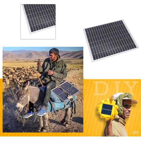 Panneau solaire, panneau de batterie, silicium monocristallin, charge 20W, génération d'énergie 18V, système de surveillance et d'alimentation électrique, panneau photovoltaïque. (1/5)