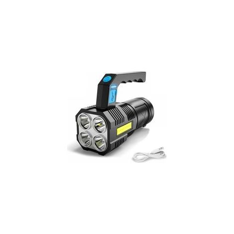 Lampe Torche Led Ultra Puissante Rechargeable COB lampe de poche de travail étanche et 4 modes lampe torche d'urgence portable pour randonnée, pêche, camping [Classe énergétique A] (1/5)