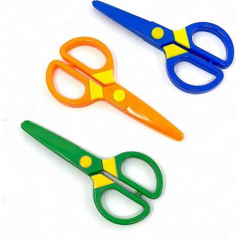 Kindersicherheitsschere, 3er-Set, Lernschere für Kleinkinder, Bastelbedarf für Vorschulkinder, mit geschützten Klingen (1/5)