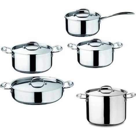 MEPRA Batteria Di Pentole Glamour Stone Inox 10 Pezzi