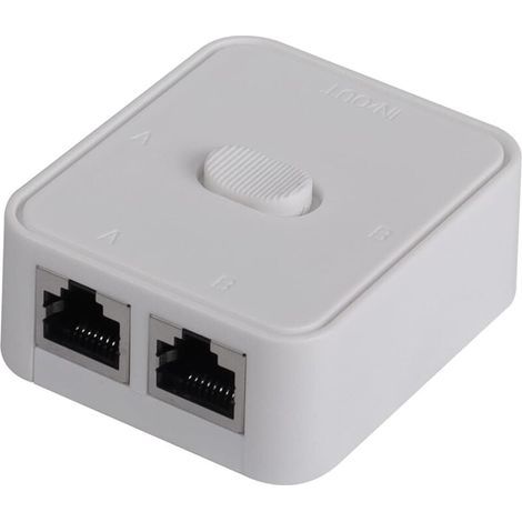 Switch réseau 2 ports, RJ45, sélecteur de switch réseau 2 ports, 100 m 2 en 1 ou 1 entrée 2 sorties (1/5)