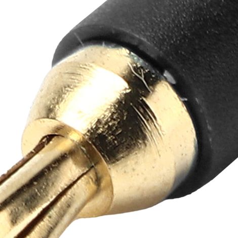 10 pièces fiche banane 2.5mm en laiton plaqué or Type de soudure connecteur mâle ensemble d'accessoires Kit noir (1/5)