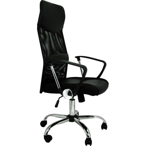 Silla de Oficina Ergonómica Santander en Giratoria Asiento Acolchado Altura Regulable Negro LA SILLA ESPAÑOLA (1/7)