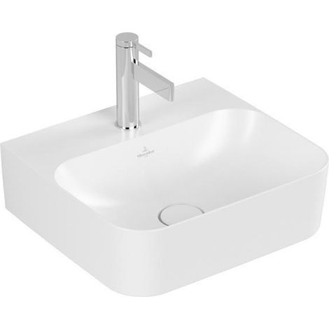 Bac de rétention rectangulaire VB HWB Finion 430 x 390 mm, 1 HL, sans trop-plein, fond fermé. Blanc pierre cplus
