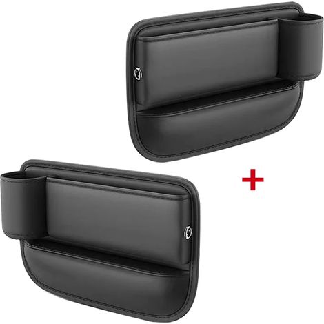 (1 paire) Boîte de rangement pour siège auto en cuir PU, organisateur de voiture, combleur d'espace pour console centrale et siège latéral, accessoires intérieurs de voiture (1/5)
