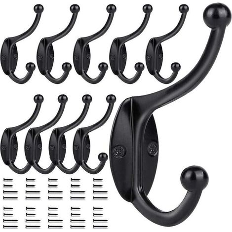 Set mit 10 Wandhaken, schwarz, 100 mm (1/4)