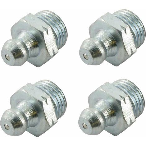 – Lot de 4 graisseurs 1/8 BSP angle 180° – Pour pompes à graisse manuelles – Applications agricoles et engins comme tracteurs et tractopelles